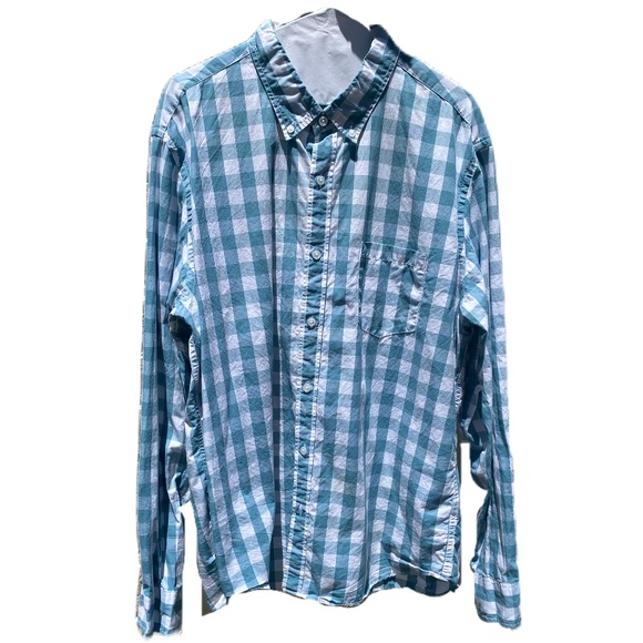 J Crew long sleeve button down shirt blue white check XL - Picture 4 of 14
